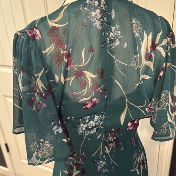 Calvin Klein Teal Floral Midi Dress - Picture 3 of 5